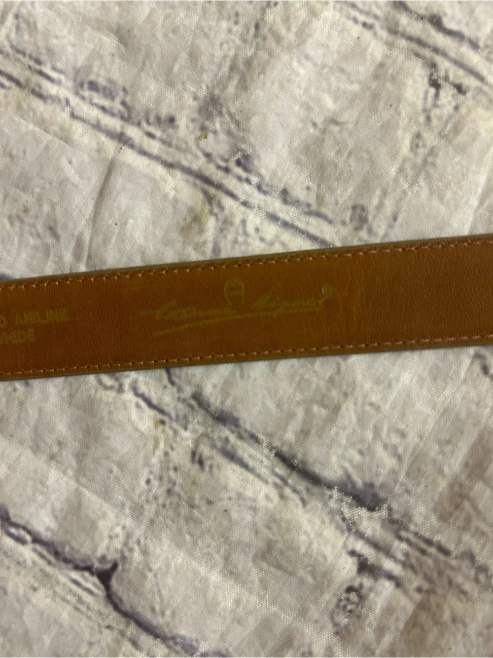 ÉTIENNE AIGNER VINTAGE ANILINE COWHIDE BROWN WITH GOLD TONE HARDWARE BELT
